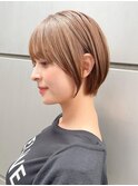 大人ガーリー/ブリーチなしチョコレート×顔周りショート[立川]
