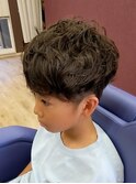 キッズヘアスパイラルパーマ×コンマヘアマッシュ無造作ヘア