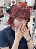 韓国風チュルボブ オレンジブラウン