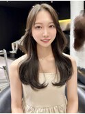 オリーブベージュ レイヤーカット ローレイヤー 韓国 ヨシンモリ