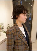 パーマ　顔まわりカット　　前髪パーマ　ボブパーマ