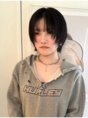 ★レイヤーショートワイドバングイメチェン美髪ホワイトブロンド