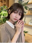 【ナチュラルヘア】くびれミディ顔まわりレイヤー　★薄め前髪