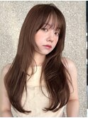 レイヤーカット/小顔カット/くすみベージュ/透明感カラー