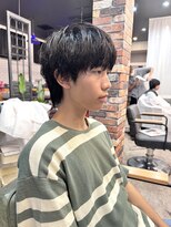 ルーナヘアー(LUNA hair)&nbsp;ニュアンスパーマ マッシュウルフ レイヤー メンズ パーマカット