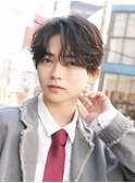 シースルーセンターパートツーブロックラウンドマッシュウルフ