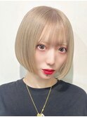 ミルクティーベージュ ミルクティーブラウン ダブルカラー ボブ