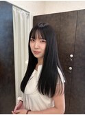 透け感のある濃髪と髪質改善トリートメント