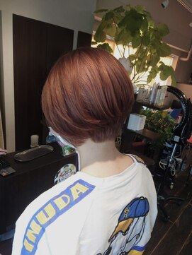 プリーズヘア(Please hair) ショートボブ　全頭ブリーチ　ダブルカラー