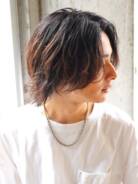 アルファ 新宿(alpha) サーフカール/ 刈り上げセンターパート/ブルーブラック[新宿駅]