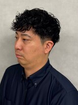 ソアー 新大阪(SOAR) メンズツーブロックアッシュブラックパーマスタイル【新大阪】