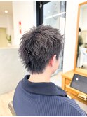 【メンズ★大名】スパイキーショート×ブリーチカラー×シルバー