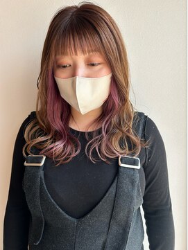 ツイギー 宮西店(TWiGGY) ピンクラベンダーのインナーカラー