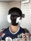 タイトヘア リボンヘア アップスタイル 和装ヘア 振袖 袴 浴衣