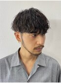 渋谷波巻きパーマメンズマッシュウルフカットツイストパーマ