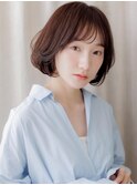 ココアブラウン小顔ニュアンスパーマAラインボブY北浦和30代40代