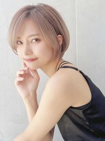 say.ショートボブひし形ショートオリーブグレーアッシュ小顔