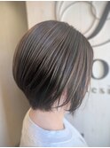 白髪ぼかしハイライト×ショート
