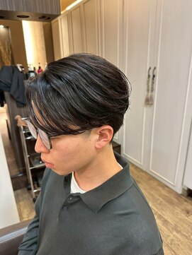 メンズカット/ブルーブラック/フェザーパーマ[千葉/千葉駅]