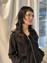 ダブ アオヤマ(DaB AOYAMA)&nbsp;顔まわりレイヤーデザインカットロングウルフカットオン眉