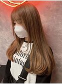 アンブレラカラーピンクベージュイメチェン前髪クールショート