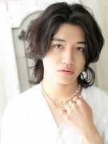 トニーアンドガイ メン 与野駅前店(TONI&GUY MEN)&nbsp;20代30代かき上げセンターパートサーフカール黒髪ウルフh与野