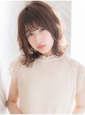 【ROMA】人気くすみカラー/ナチュラル可愛い無造作カールロブ