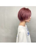 #ミニウルフボブ×ピンクモーヴカラー