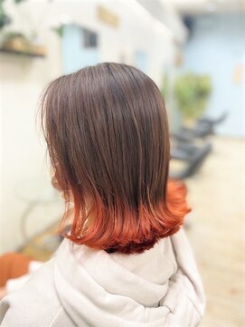 ヴァニラ(Vanilla) グラデーション#オレンジ#裾カラー