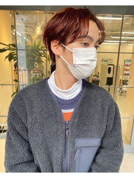 モルニ(MORNI) 髪質改善トリートメント_マロンベージュ Aラインボブ かきあげ