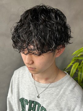 ザ マイル(The mile) 束感波間きパーマツーブロックマッシュメンズカット