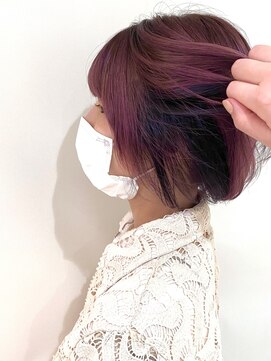リリィ ヘアデザイン(LiLy hair design) Lilyミディアム/デザインカラーピンクパープル系