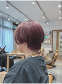 ピンクグレージュ/コンパクトショート/ミニマル【1ブリーチ】