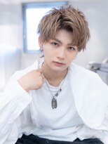 ハバナ 渋谷(HAVANA)&nbsp;メンズカットハイトーンカラーアップバング短髪モテ髪