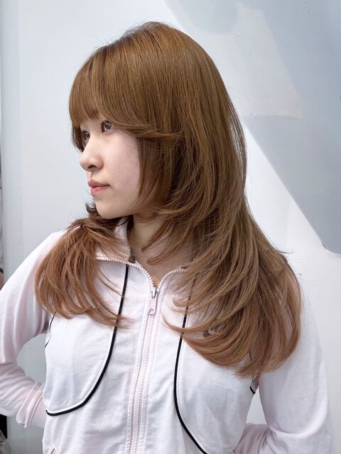 グレーベージュニュアンスカラー美髪レイヤーロング_ba487852