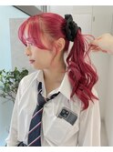 【hinari】#体育祭ヘアセット #ブリーチカラー