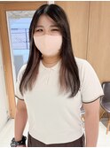 "久保田"ロングフェイスレイヤーインナーカラーホワイトベージュ
