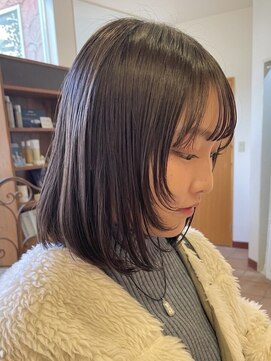 ユウヘアー 尾張旭店(U Hair) 顔周りレイヤー×艶カラー