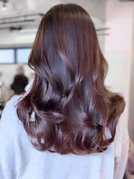 レノラ 本町(LENORA) ミニウルフロングパーマデジタルパーマ大人可愛いチェリーレッド