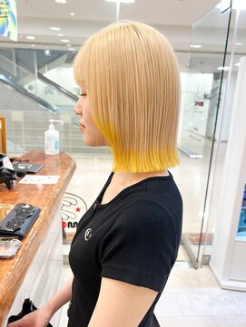 モリオ フロム ロンドン サッポロファクトリー店(morio FROM LONDON) 【morio】札幌ボブ　ぱつっと外ハネハイトーンボブ