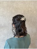 結婚式お呼ばれハーフアップ♪