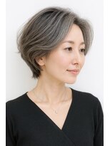 ゲイン(Gain)&nbsp;艶カット×白髪ぼかし×艶ベージュ