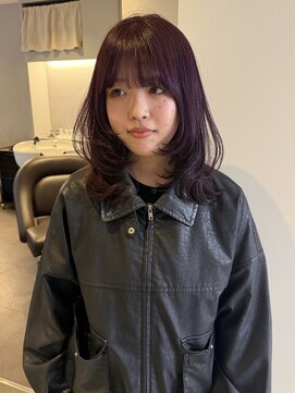 ニコフクオカヘアーメイク(NIKO Fukuoka Hair Make) 《NIKO》お顔まわりレイヤーカット×ラベンダーカラー福岡天神