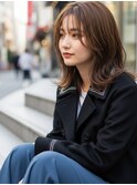ミディアム20代30代ストレートレイヤー前髪なし前髪あり池袋