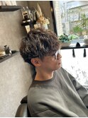 スパイラルパーマ×マッシュ×刈り上げ×ビジネスヘア