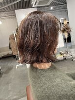 カーフ アオゾラヘアー 光の森2号店(calf AOZORA HAIR) ラフウェーブボブ レイヤーパーマ ミディアム スタイリング簡単