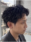 アクティブショート短髪パーマスパイキーパーマメンズショート