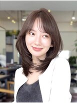 コート 青山(Cote) 20代30代40代50代王道ワンカールひし形レイヤーブラウンカラー