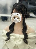 サイドお団子ハーフアップ/ハーフアップ/渋谷ヘアメ