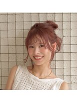 スイート(Suite) 艶感チェリーピンク×顔まわりレイヤー ロング